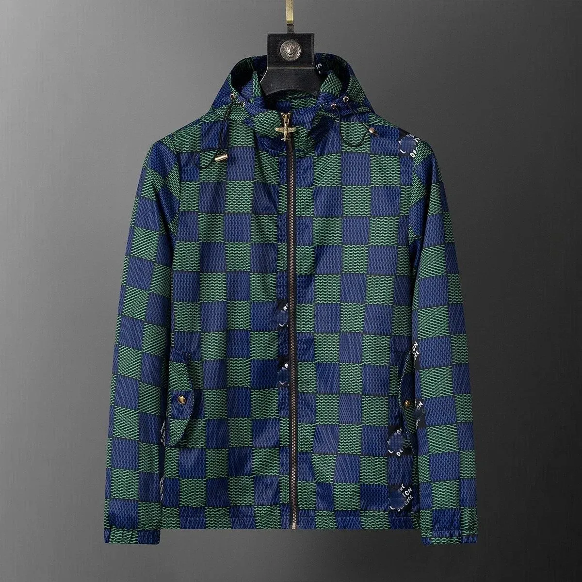 Burberry Navy & Green Check Hooded Jacket