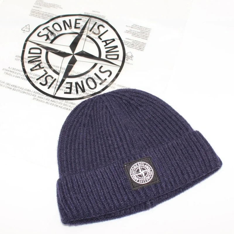 Stone Island Navy Knit Beanie
