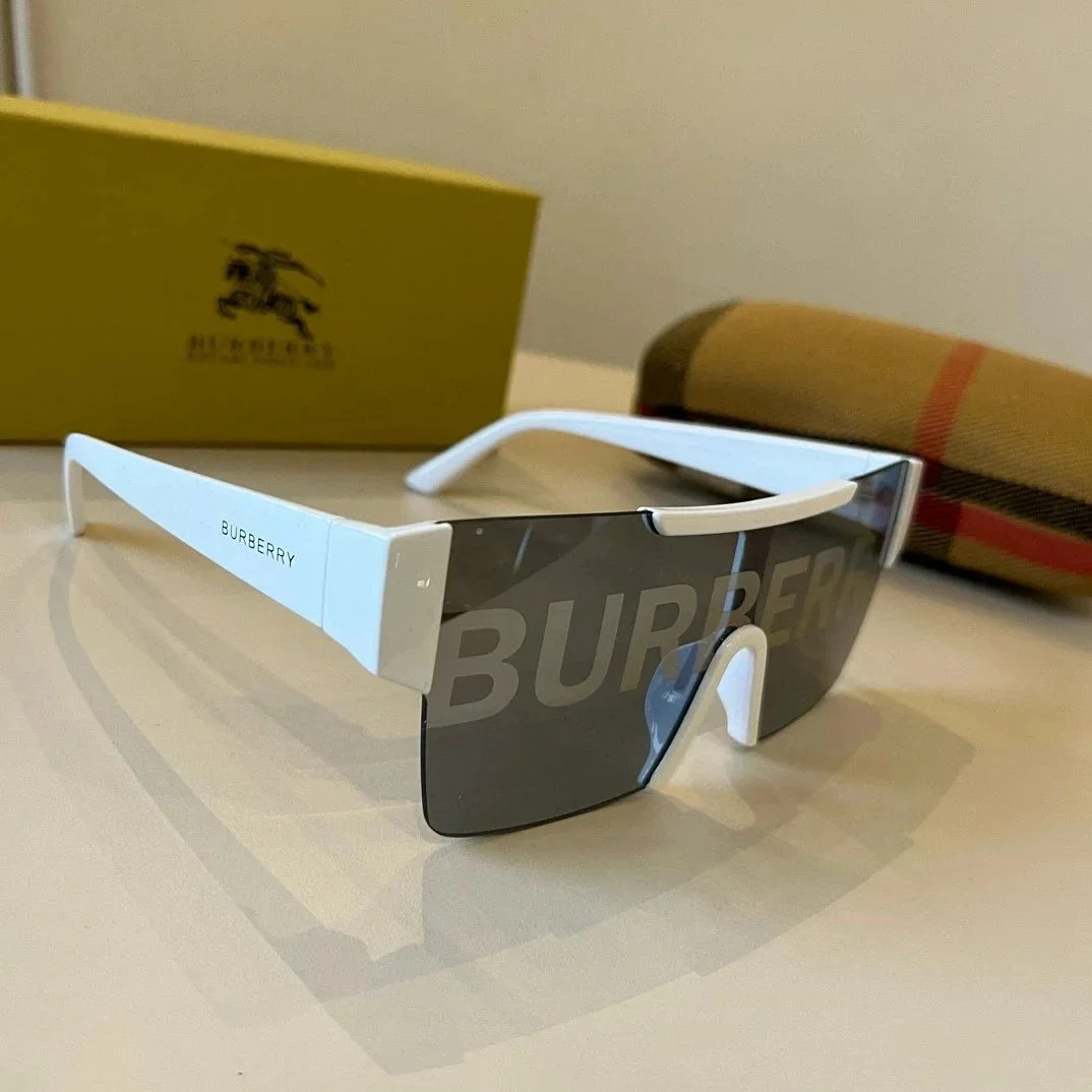 Burberry Weiß/Schwarze Logo-Sonnenbrille