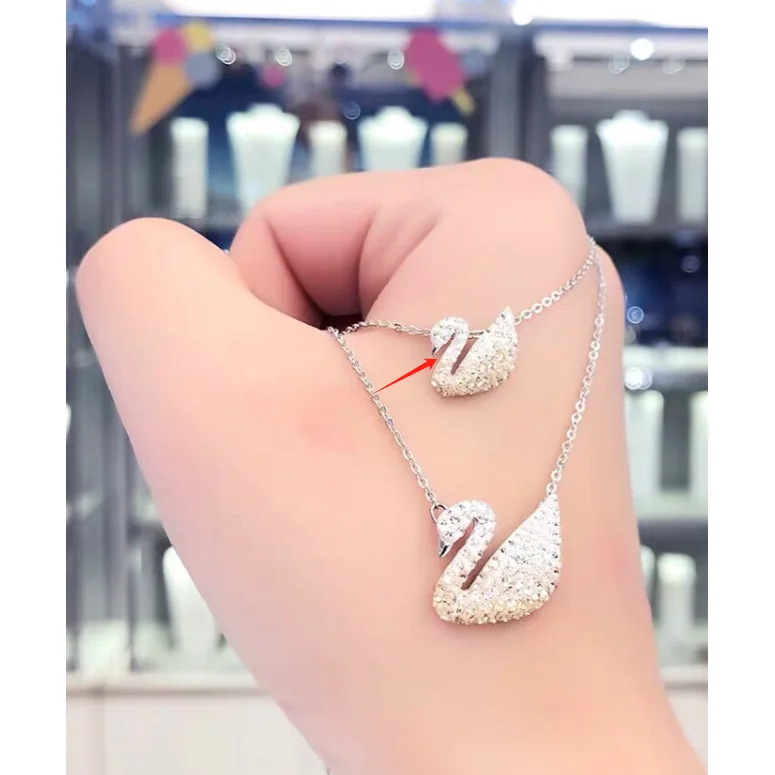 Swarovski Dazzling Swans Clear Crystal Necklace