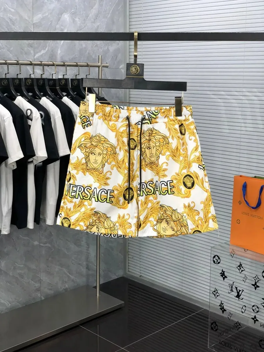 Versace Baroque Medusa Print White Shorts