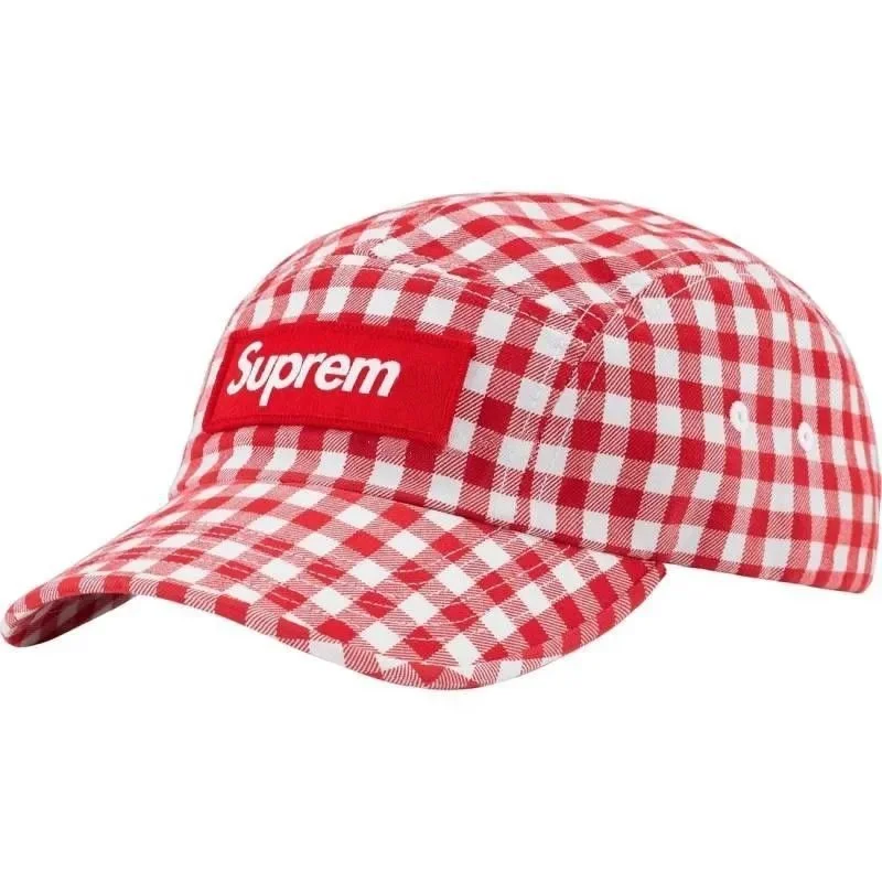 Supreme Box Logo Red Gingham Cap